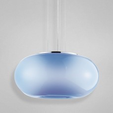 Eurofase 23194-045- Pop Collections - 3-Light Large Pendant - Chrome with Blue Glass - A19 Bulb