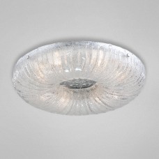 Eurofase 22935-014 - Spectra Collections - 6-Light Medium Round Flushmount - Chrome with Clear Sugar Glass - B10 Bulb - E12