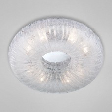 Eurofase 22937-018 - Spectra Collections - 8-Light Big Round Flushmount - Chrome with Clear Sugar Glass - B10 Bulb - E12