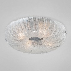 Eurofase 25691-016 - Spectra Collections - 4-Light Small Round Flushmount - Chrome with Clear Sugar Glass - B10 Bulb - E12