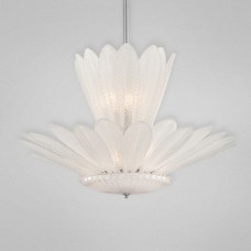 Eurofase 25717-013 - Pratolina Collections - 10-Light Pendant - Chrome with Patterned Sand Glass - B10 Bulb - E12