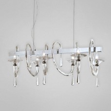 Eurofase 25710-014 - Shiraz Collections - 6-Light Linear Chandelier - Chrome with Clear Glass - B10 - 120V