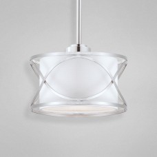 Eurofase 23071-018 - Solo Collections - 1-Light Pendant - Brushed Nickel with White Cotton Shade - A19 Bulb - E26 Base