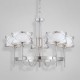 Eurofase 23074-019 - Solo Collections - 5-Light Chandelier - Brushed Nickel with White Cotton Shade - B10 Bulb - E12 Base