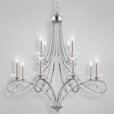 Eurofase 23099-012 - Volte Collections - 12-Light Polished Nickel Chandelier - B10 Bulb - E12 Base