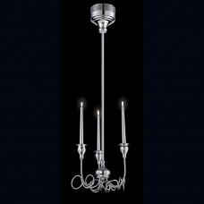 Eurofase 26345-017 - Candela Collections - 3-Light Mini Chandelier w/ 3"+6"+12"+18" extension rods - Hand Crafted Double Polished Chrome 