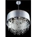 Eurofase 26604-015 - Jura Collections - 6-Light Chandelier -  Patterned silver shade housing pressed fracco glass ringlets