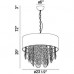Eurofase 26604-015 - Jura Collections - 6-Light Chandelier -  Patterned silver shade housing pressed fracco glass ringlets