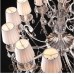 Eurofase 25760-019 - Volante Collections - 12-Light Chandelier - Clear Crystal with White Silk Wrap Shade - B10 Bulbs