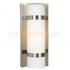 Galaxy-Lighting - 215670BN- 1-Light Wall Sconce (Interior Use Only) - Brushed Nickel with Satin White Cylinder Glass