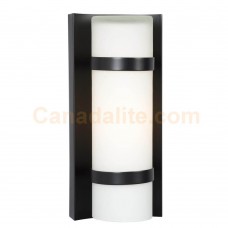 Galaxy-Lighting - 215670BK- 1-Light Outdoor/Indoor Wall Sconce - Black with Satin White Cylinder Glass