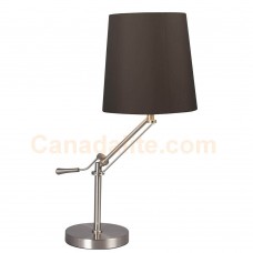 Galaxy-Lighting - 514850BN/BK - 1-Light Table Lamp -  Brushed Nickel with Black Linen Shade & Adjustable Arm