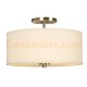 Galaxy-Lighting - Ansley Collections - 613048BN - 3-Light Semi-Flush Mount - Brushed Nickel with Ivory White Linen Shade