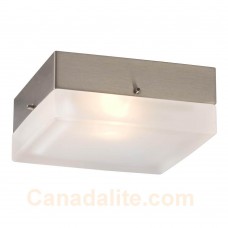 Galaxy-Lighting - 614571BN- 1-Light Square Flush Mount -  Brushed Nickel with Frosted Glass ( 1 x 40W, G9 )