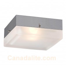 Galaxy-Lighting - 614571CH- 1-Light Square Flush Mount -  Polished Chrome with Frosted Glass ( 1 x 40W, G9 )