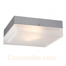 Galaxy-Lighting - 614573CH- 2-Light Square Flush Mount -  Polished Chrome with Frosted Glass ( 2 x 40W, G9 )