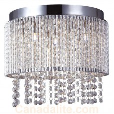 Galaxy-Lighting - 614691CH - Twist collections - 5-Light Flush Mount - Twisted Aluminum w/ Clear Crystal Beads