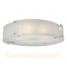 Galaxy-Lighting - Anroll Collections - 615044CH - 4-Light Flush Mount - Chrome with Frosted Textured Glass