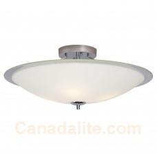 Galaxy-Lighting - Flyen Collections - 615239CH - 4-Light Semi Flush Mount - Chrome with White Opal/Clear Glass ** Discontinued **