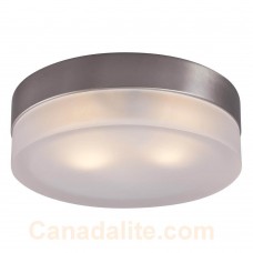 Galaxy-Lighting - 615272BN- 2-Light Flush Mount - Brushed Nickel with Frosted Glass ( 2 x 50W, G9 )
