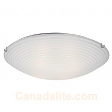 Galaxy-Lighting - 615295CH- 4-Light Flush Mount -  Polished Chrome with Satin White Striped Glass Shade