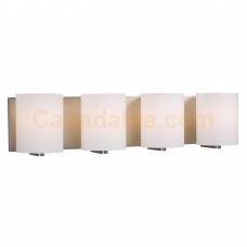 Galaxy-Lighting - 710234BN- 4-Light Vanity Light - Brushed Nickel with Satin White Cylinder Glass