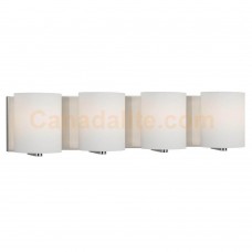 Galaxy-Lighting - 710234CH- 4-Light Vanity Light - Polished Chrome with Satin White Cylinder Glass