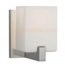 Galaxy-Lighting - 710281CH- 1-Light Vanity Light - Polished Chrome with Square White Opal Glass Shade