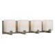 Galaxy-Lighting - 710284BN- 4-Light Vanity Light - Brushed Nickel with Square White Opal Glass Shade