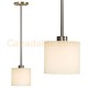 Galaxy-Lighting - Ansley Collections - 913044BN - 1-Light  Mini-Pendant w/6",12",18" Extension Rods - Brushed Nickel with Ivory White Linen Shade