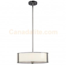 Galaxy-Lighting - Lamton Collections - 914291CH - 4-Light Pendant - Chrome with White Opal/Clear Glass(incl. 6", 12" & 18" Extension Rods)