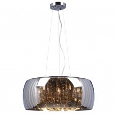 Galaxy-Lighting - 914672CH - Reflections collections - 6-Light Pendant - Polished Chrome with Chrome Glass & Clear Crystal Drops