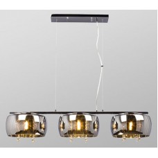 Galaxy-Lighting - 914673CH - Reflections collections - 3-Light Island Pendant - Polished Chrome with Chrome Glass & Clear Crystal Drops