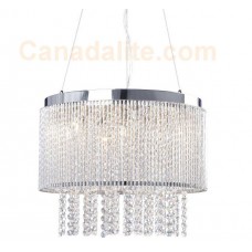 Galaxy-Lighting - 914691CH - Twist collections - 7-Light Pendant - Twisted Aluminum w/ Clear Crystal Beads