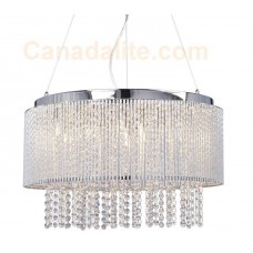 Galaxy-Lighting - 914692CH - Twist collections -10-Light Pendant - Twisted Aluminum w/ Clear Crystal Beads