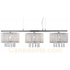 Galaxy-Lighting - 914693CH - Twist collections - 3-Light Pendant - Twisted Aluminum w/ Clear Crystal Beads