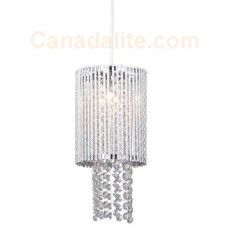 Galaxy-Lighting - 914694CH - Twist collections -1-Light Mini Pendant - Twisted Aluminum w/ Clear Crystal Beads