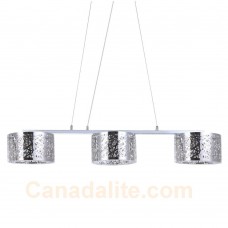 Galaxy-Lighting - Rockdum Collections - 914783CH - 3-Light  Pendant - Laser Cut Metal Shade & Clear Crystal Beads