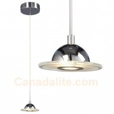 Galaxy-Lighting - Ledorn Collections - 916081CH - 1-Light LED Mini Pendant - 3000K Warmwhite - Chrome with Frosted/Clear Glass Disk ( 1 x 5W LED ) - 300Lm - 25W Equal