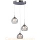 Galaxy-Lighting - 916093CH - 3-Light Multi-Light Pendant - Polished Chrome with Clear Crystal Beads & Clear Glass Shade