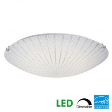 Galaxy-lighting L619475CH024A1D Alia Collection -24W Dimmable LED Flush Mount-White Patterned Sugar Glass (4L)