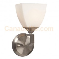 Galaxy-lighting - 213030BN - Brockton Collections - 1-Light  Wall Sconce - Brushed Nickel with White Glass