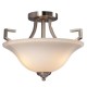 Galaxy-lighting - 613036BN - Brockton Collections - 3-Light  Semi-Flush Mount - Brushed Nickel with White Glass