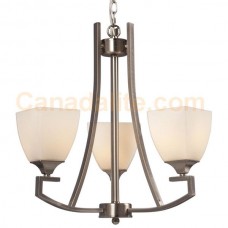 Galaxy-lighting - 813031BN - Brockton Collections - 3-Light Chandelier - Brushed Nickel with White Glass