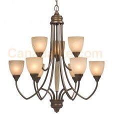 Galaxy-lighting - 810746TY - Chelsey collections - 9-Light Chandelier - Tuscany with Tea Stain Glass