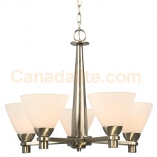 Galaxy-lighting - 800995BN - Dakota Collections  - 5-Light Chandelier - Brushed Nickel w/ Frosted White Glass