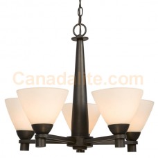 Galaxy-lighting - 800995ORB - Dakota Collections  - 5-Light Chandelier - Oiled Rubbed Bronze w/ Frosted White Glass