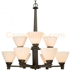 Galaxy-lighting - 800999ORB - Dakota Collections  - 9-Light Chandelier - Oiled Rubbed Bronze w/ Frosted White Glass