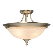Galaxy-lighting - 600801BN/MB - Dover Collection - 3-Light Semi-Flush Mount - Brushed Nickel w/ Marbled Glass