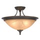 Galaxy-lighting - 600801DBC - Dover Collection - 3-Light Semi-Flush Mount - Dark Brown Copper w/ Tea Stain Marbled Glass